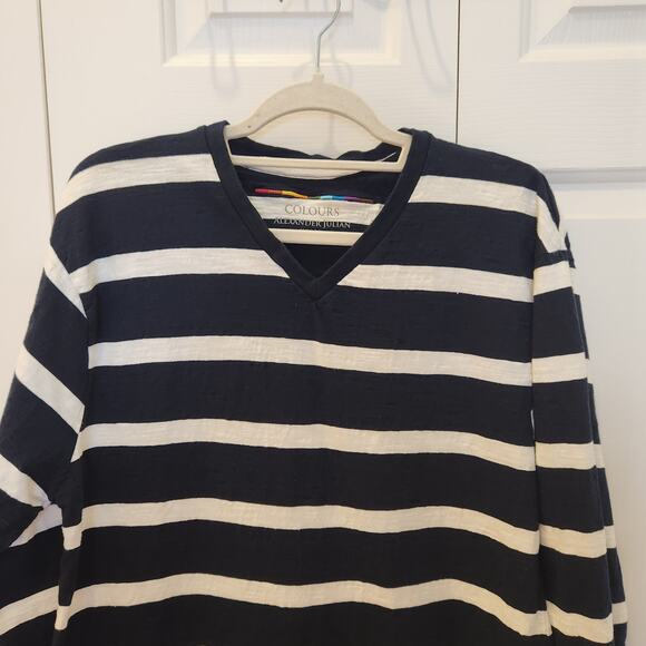 Colours Alexander Julian men’s size XXL  Blue and White stripe pullover - Picture 2 of 10